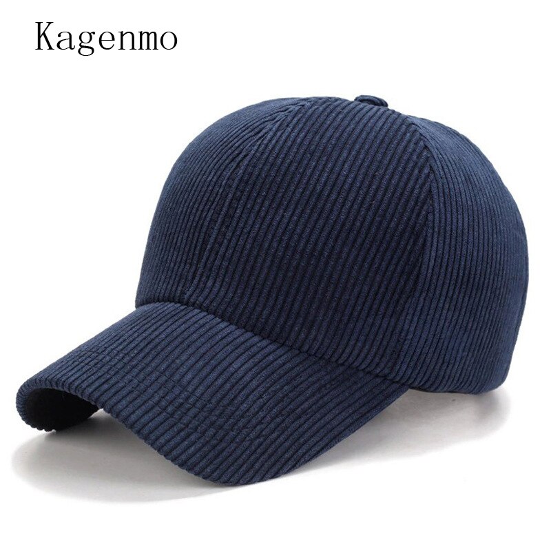 Kagenmo 패션 가을 남성 여성 야구 모자 코듀로이 스트라이프 캐주얼 모자 추운 가을 야외 산책 따뜻한 남자 바이저